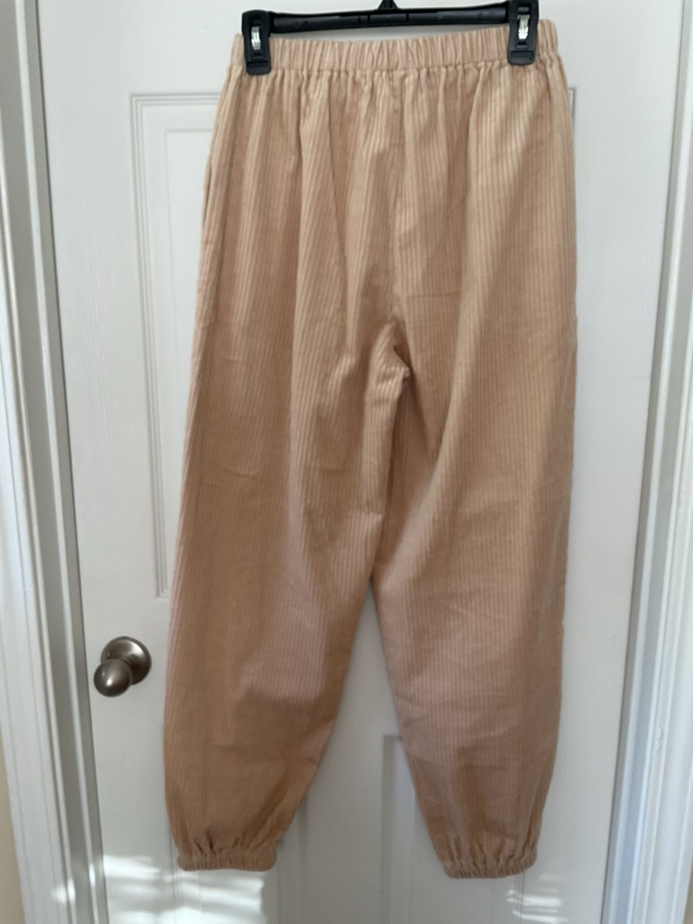 Sadie & Sage Beige Corduroy Jogger Pants Women’s Medium Cozy Casual Lounge - Picture 12 of 12